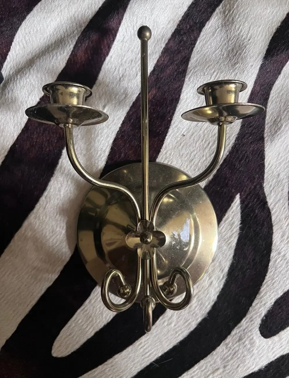 Brass Double Candle Wall Sconce Taper Candelabra Holder Decor